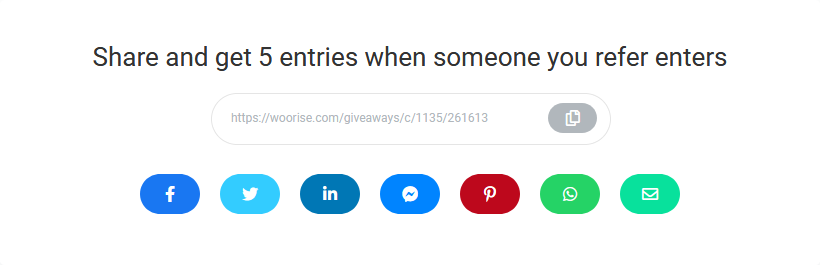 woorise viral share reward users with bonus entries