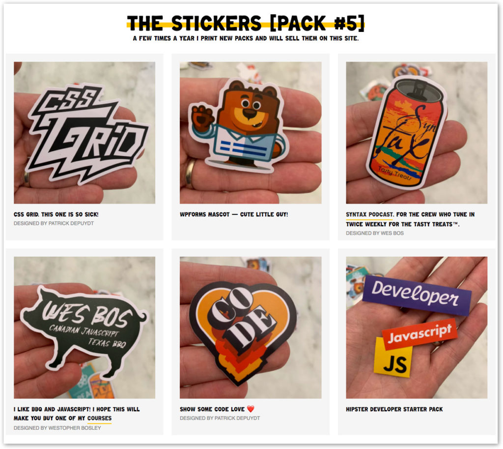 ecommerce stickers example