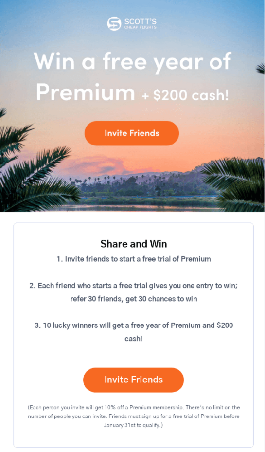 contest email promotion example