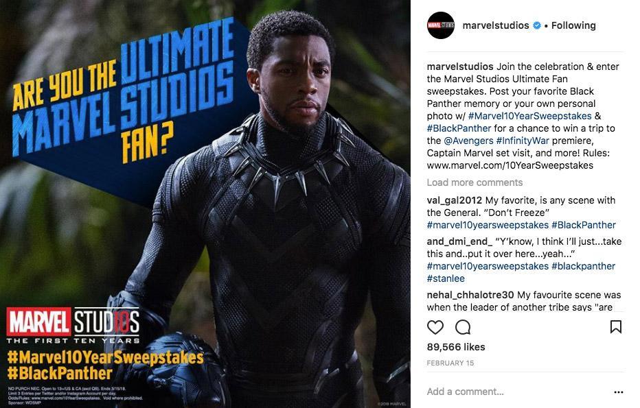 Marvel Studios instagram hashtag contest