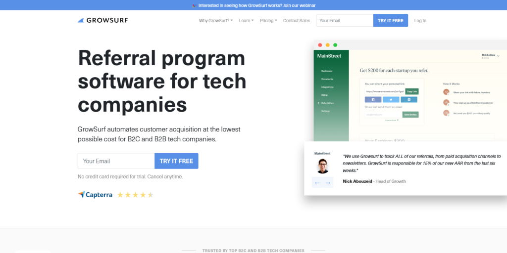 GrowSurf The Best Referral Software for Tech Companies