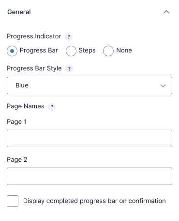 multi page form start paging field options