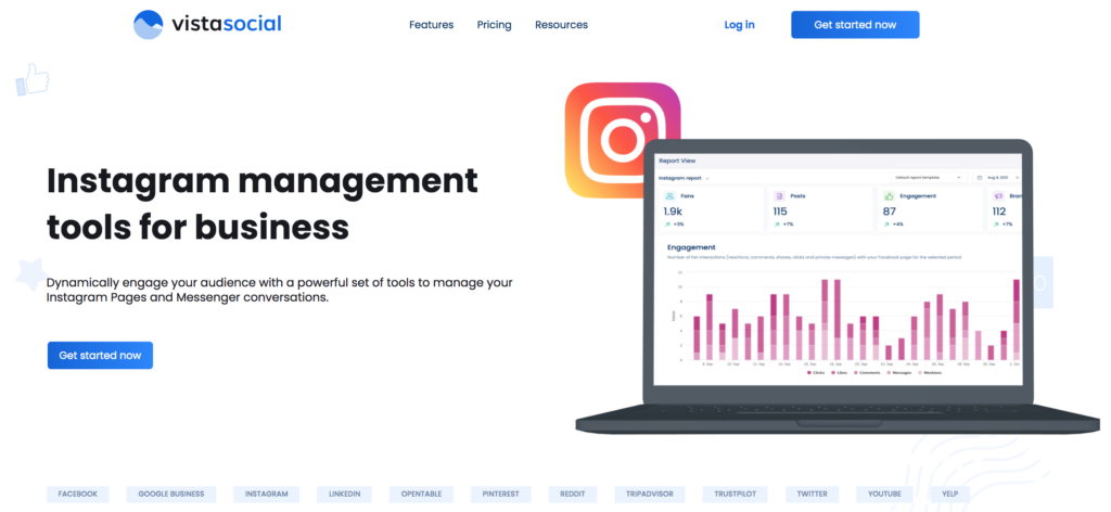 vistasocial instagram managements tool for business