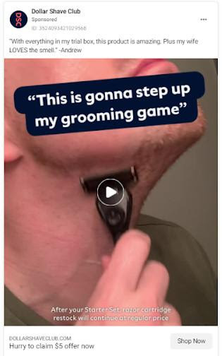 dollar shave club facebook ad