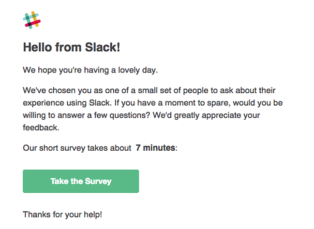 slack feedback form survey
