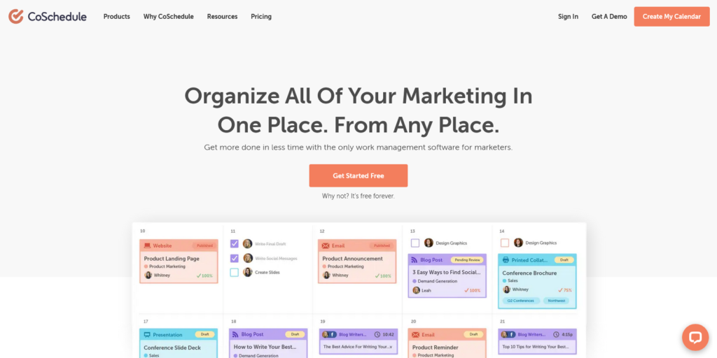 Organize All Of Your Marketing In One Place CoSchedule