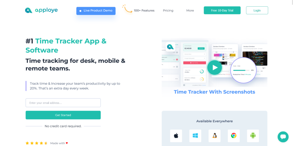 Time Tracker App Software