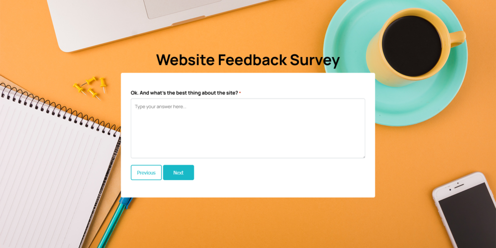 Website Feedback Survey qualitative responses open ended question